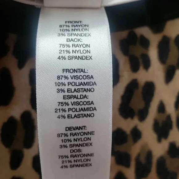 Chico's Black Ponte Leggings w/Front Leopard Print - Picture 4 of 4